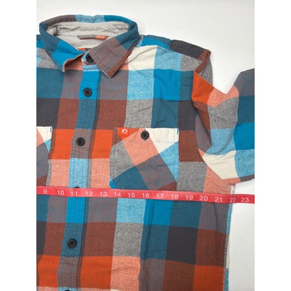 The American Outdoorsman Flannel Shirt Orange‎ Plaid Men's Medium - Picture 8 of 9